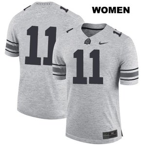 Women's NCAA Ohio State Buckeyes Tyreke Smith #11 College Stitched No Name Authentic Nike Gray Football Jersey DG20X01VT
